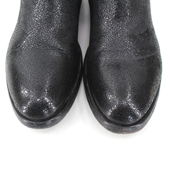 Moma Black Leather Chelsea Boots Round Toe Handmade Goodyear Welt - Picture 2 of 15